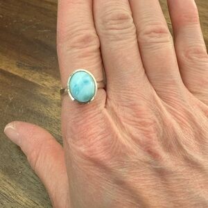 Larimar sterling silver ring